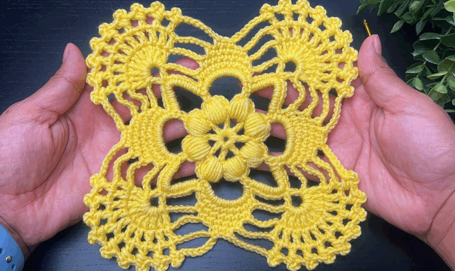 ✨ Incredible Textured Starburst Square Motif Tutorial✨😍💖