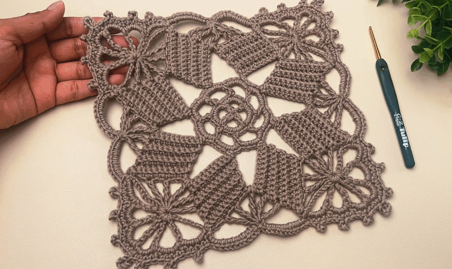 🤩Amazing Crochet square motif, super easy for beginners✨😍💖