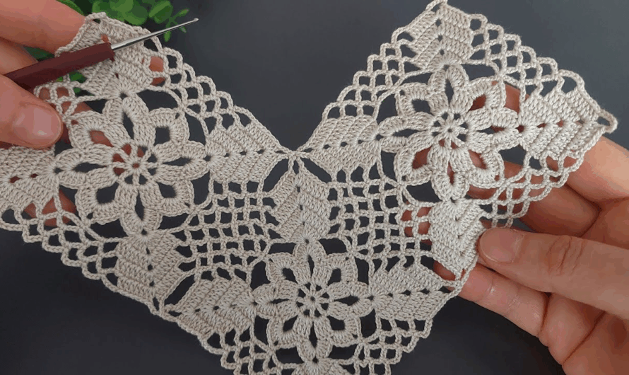 Easy Beige Round Crochet | Step-by-Step for Beginners✨🧶✨🌺🌸