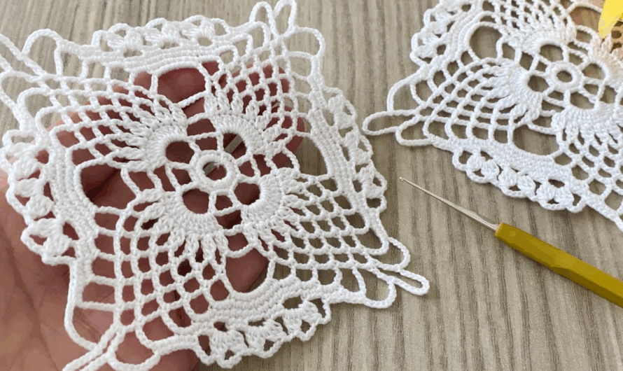 🧶Crochet Square Motif Model Step by Step Tutorial✨💖😍😘