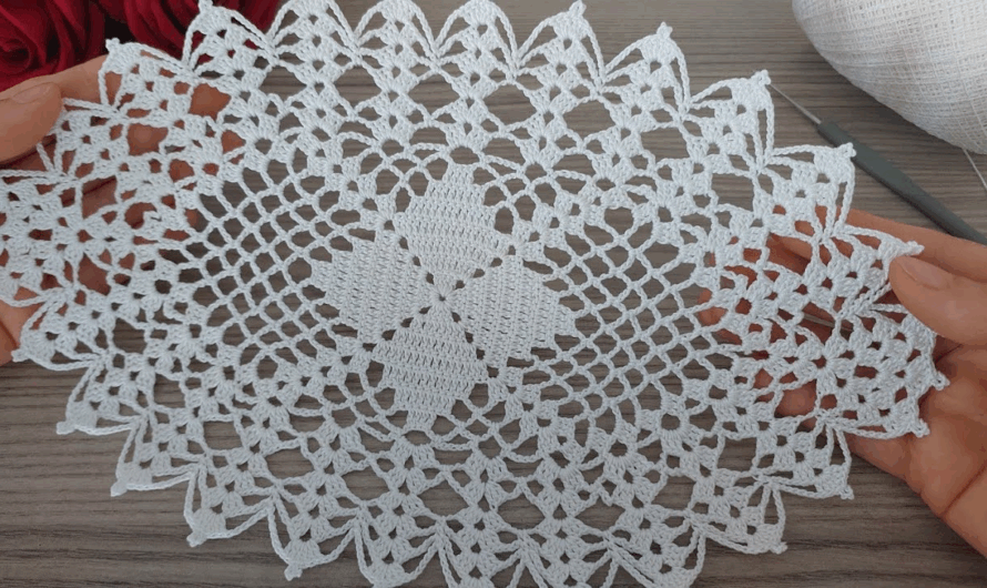 How to Crochet Doily Pattern | Beautiful Crochet tablecloth – dress🧶✨🌺🌸
