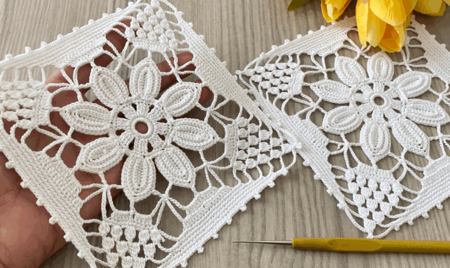 How to Square Crochet Motif Pattern🧶✨🌺🌸😍
