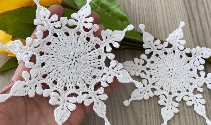 ❄️ Classic 6-Pointed Snowflake Motif Tutorial🌸💖🎄