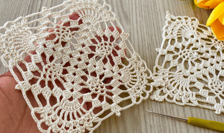 🌻How to Crochet Square Motif Pattern🌸💖😍