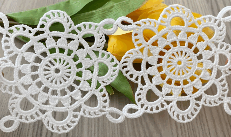 🌬️ Airy Fan Lace Square Motif Tutorial💖💕