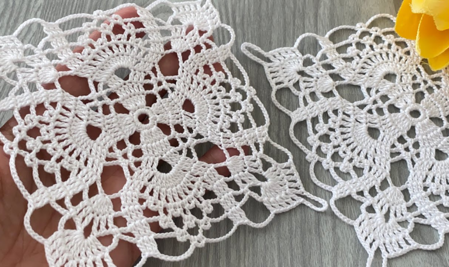 🌸 Victorian Lace Flower Square Motif Tutorial🌺🌼🌼