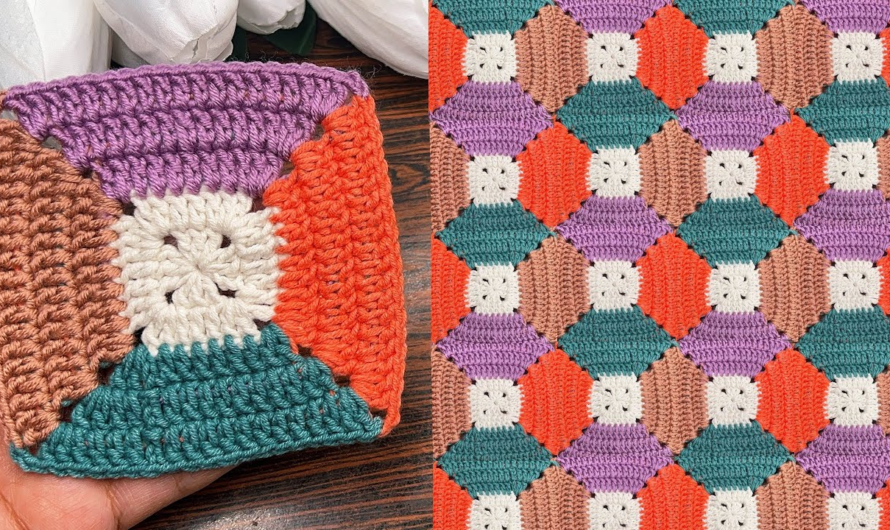 🧶 Classic Granny Square Blanket Tutorial🌺🌸💖