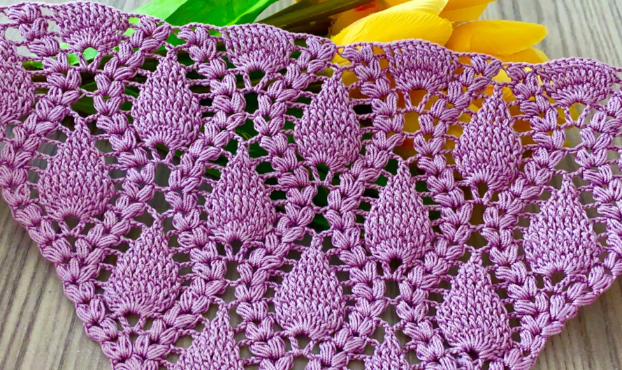 😍The Most Beautiful Pineapple Pattern Tutorial for Crochet Triangle Shawl and Scarf😘💖