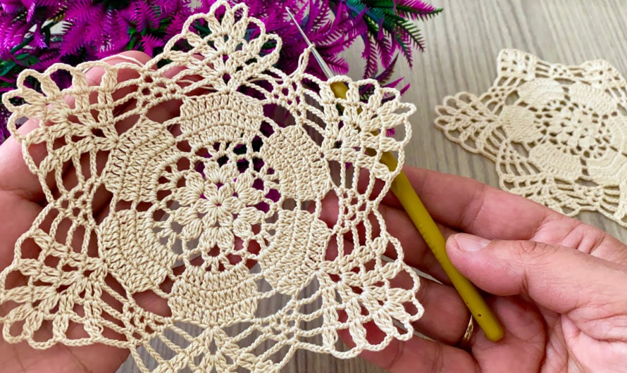 🌸 The Garden Lace Square Tutorial😍🌺🌸