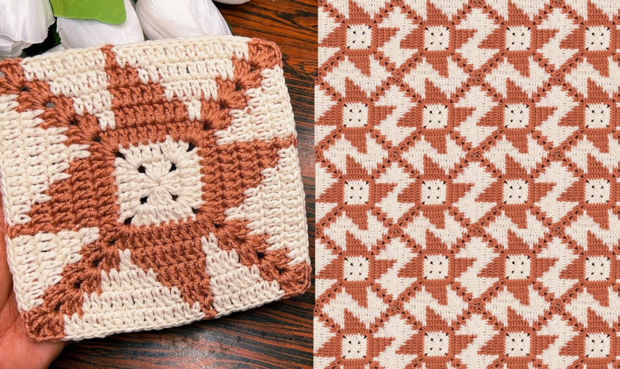 😍Crochet Square Tutorial with a Gorgeous Texture😍🌸🌺