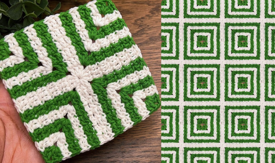 💖How to crochet square motifs pattern🧶😍💕