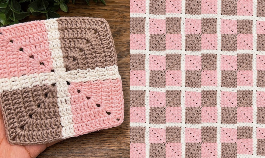 😘How to crochet square motifs pattern 🌺🌸🌷