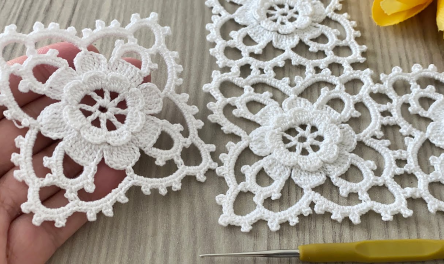 🌼How to Crochet Layered Flower Motif Pattern😍🌸