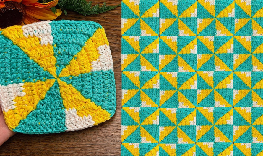 💕😍Crochet, Stunning Results! Pinwheel Square Tutorial