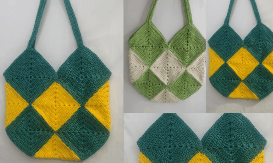 How to Crochet a Simple Square Tote Bag🧶👜👜✨✨✨