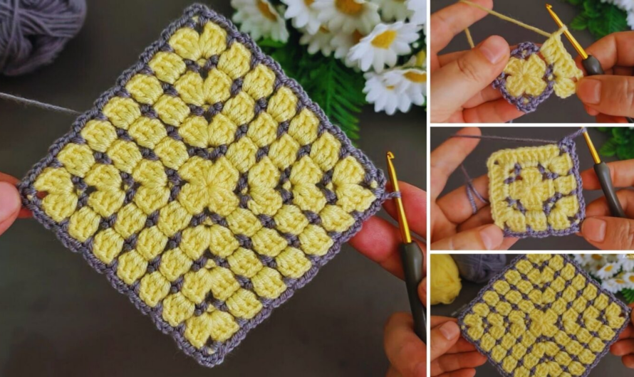 🧶 How to Make an Eye-Catching Crochet Baby Blanket in Square-Stripe Style
