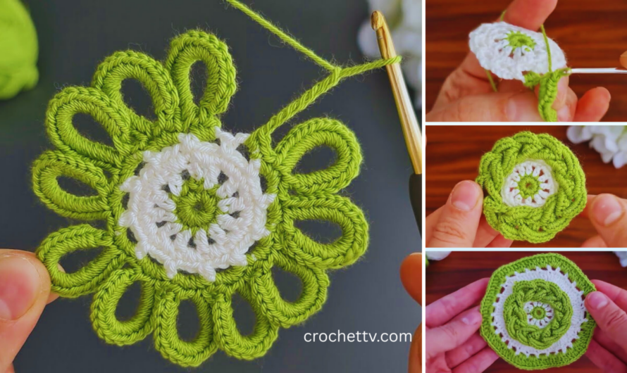 How to make a beautiful crochet flower coaster🧶🧶🌸