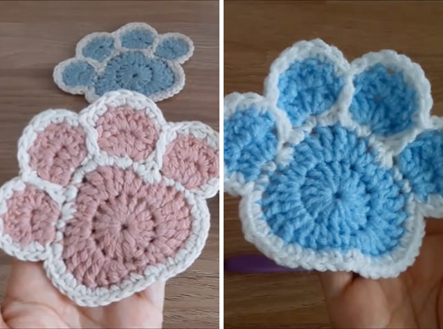 CROCHET PAW COASTER | You can Make Easily💖💕😍