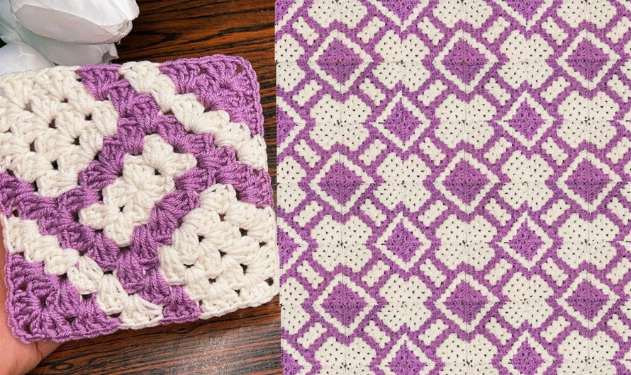 💖✨How to Crochet the Lavender Patchwork Granny Square
