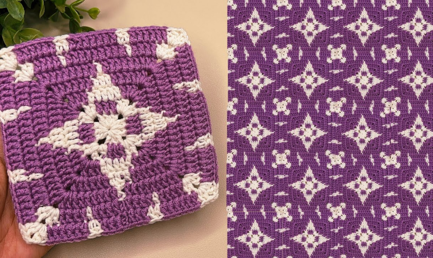💖💕Star Mosaic Crochet Square | Easy Step-by-Step Tutorial