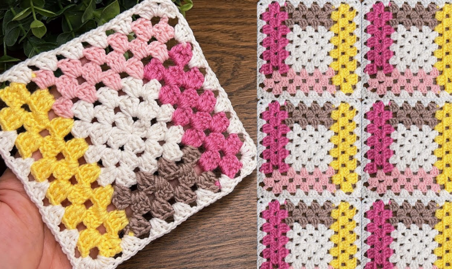 💖😍crochet granny square tutorial🌺🌺