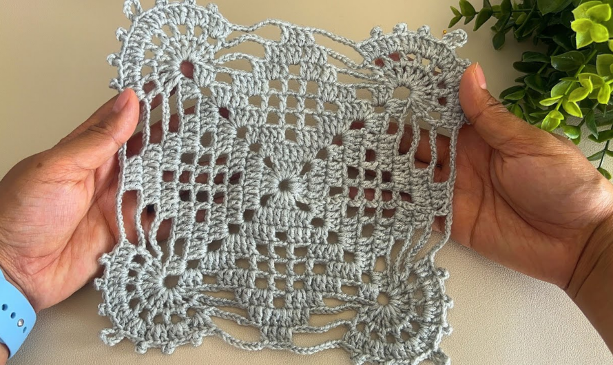 💖😍crochet square motif pattern for beginners✨