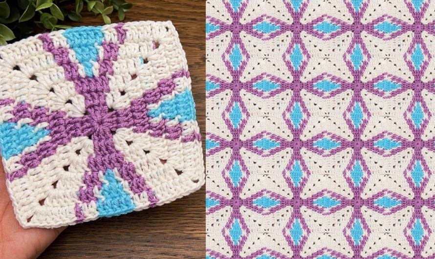 💖Crochet Square ,Easy Crochet Motif Tutorial✨