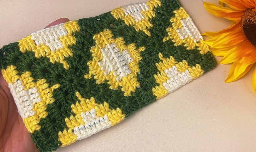 💖✨crochet square motif pattern ,step by step 😘