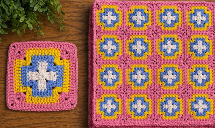 Crochet Square-Step by Step guide for beginners💕😍😘