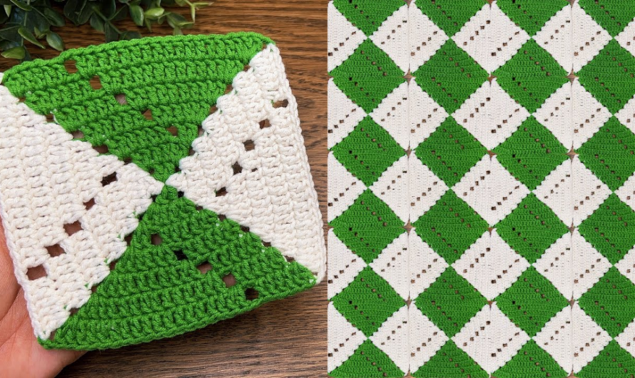 😍😘How to unique crochet granny square tutorial💕