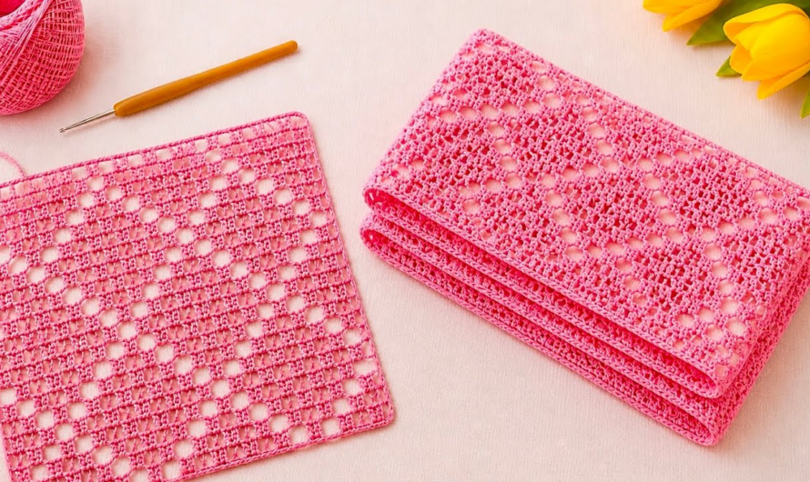 Crochet Tile Pattern🌸 How to Make a Unique Pattern for All Projects
