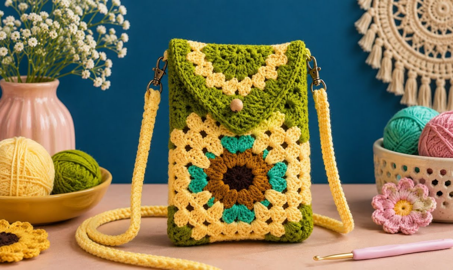 🌻🌻Crochet Sunflower Phone Pouch Tutorial 🌻