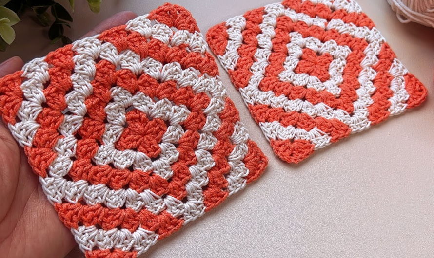 💖😘crochet square motif pattern ,easy guide for beginners