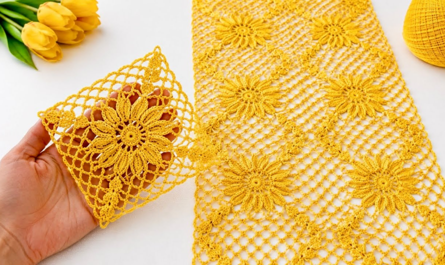 💛Crochet New Design Motif💛Unique Square Pattern Step-by-Step 