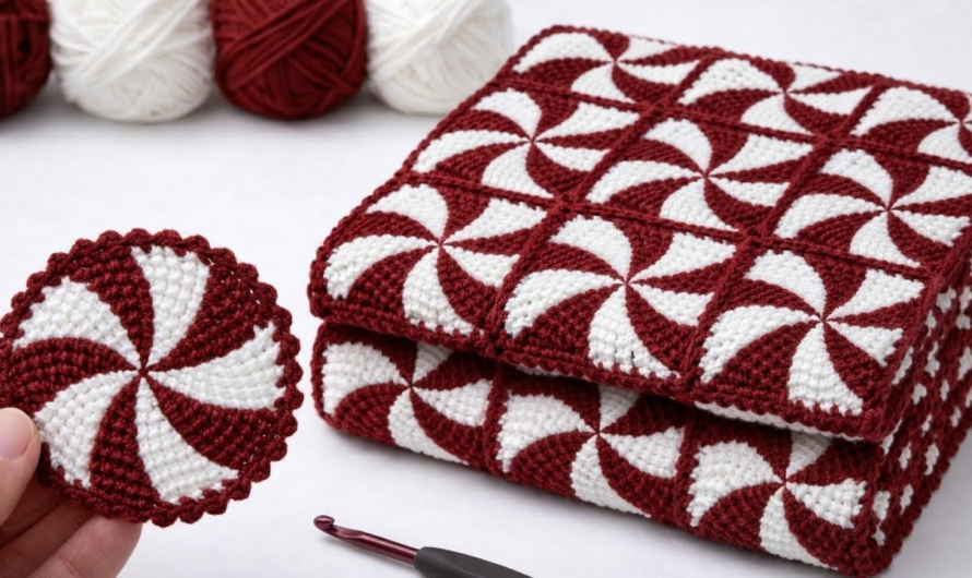 💕😘How to Crochet Pinwheel Motif for Blankets & Coasters