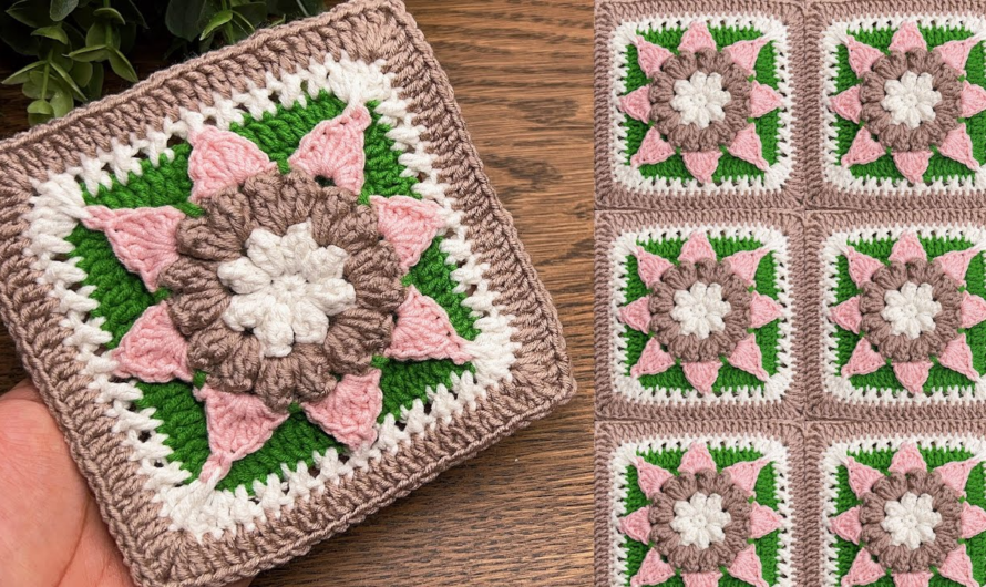 💖😘crochet granny square tutorial for beginners